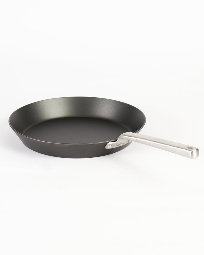 Met Lux Round Black Carbon Steel 12 Fry Pan - Non-Stick - 1 count box