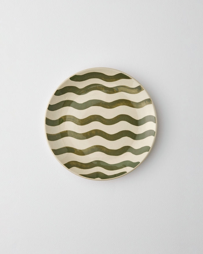 Wave Small Plate Set of 4 - Olive