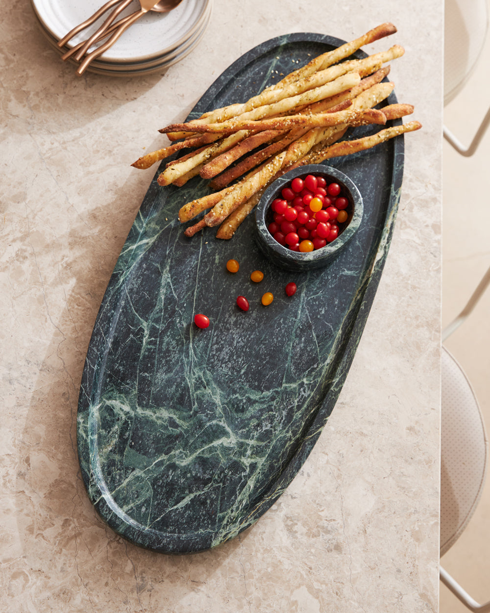 Kaveri Marble Centrepiece Tray - Green